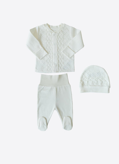 Bio Lady 3-teiliges Set Weiß Ecru