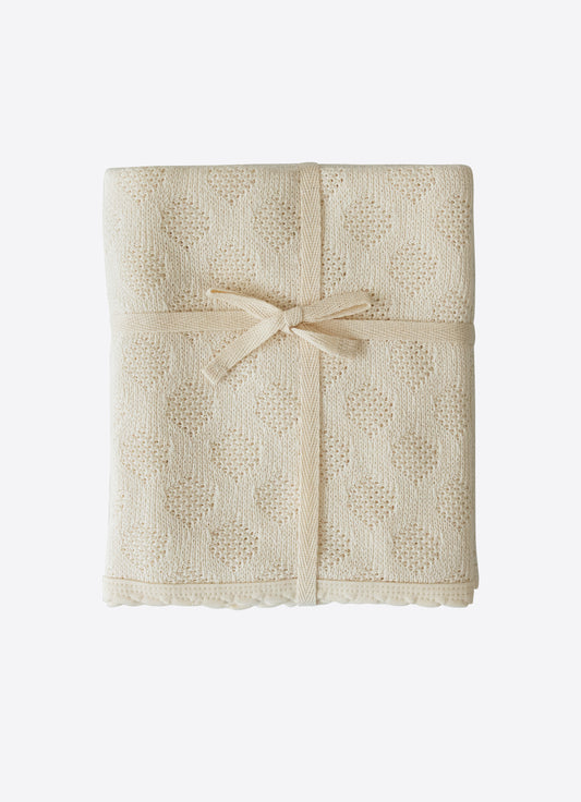 Organic Feine Strickdecke 80*95 cm Beige