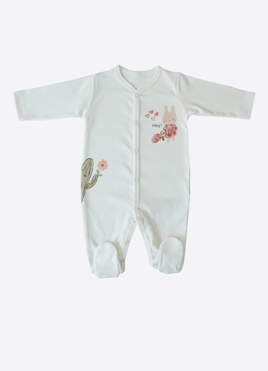 Bio Bunny Strampler mit Füßchen Weiß