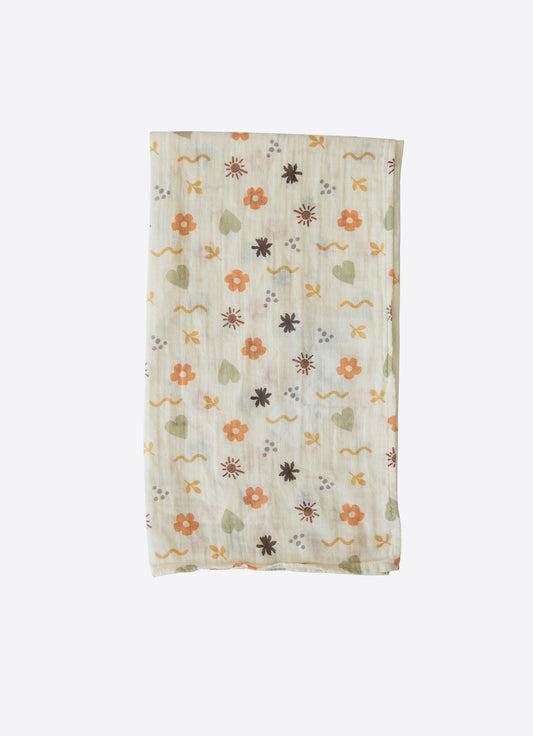 Bio Flory Musselin Decke 80x90 cm