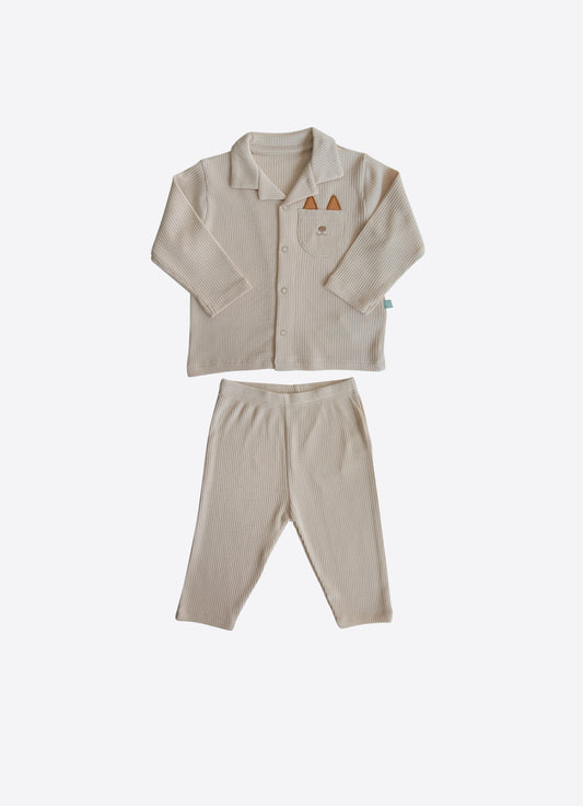Bio Pyjama Valery 2-Teiliges Set Natur