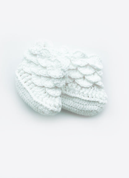 Organic Handgestricktes Hausschuhe Weiß