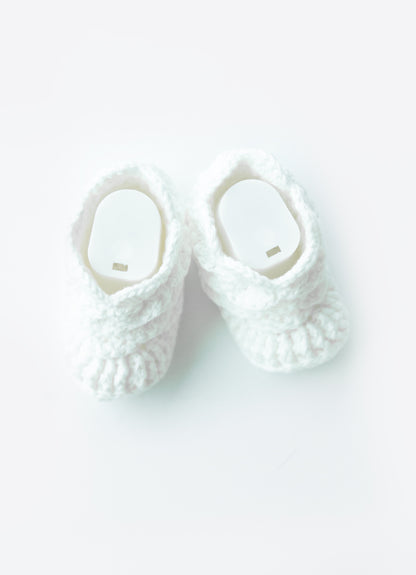 Organic Handgestricktes Hausschuhe Weiß