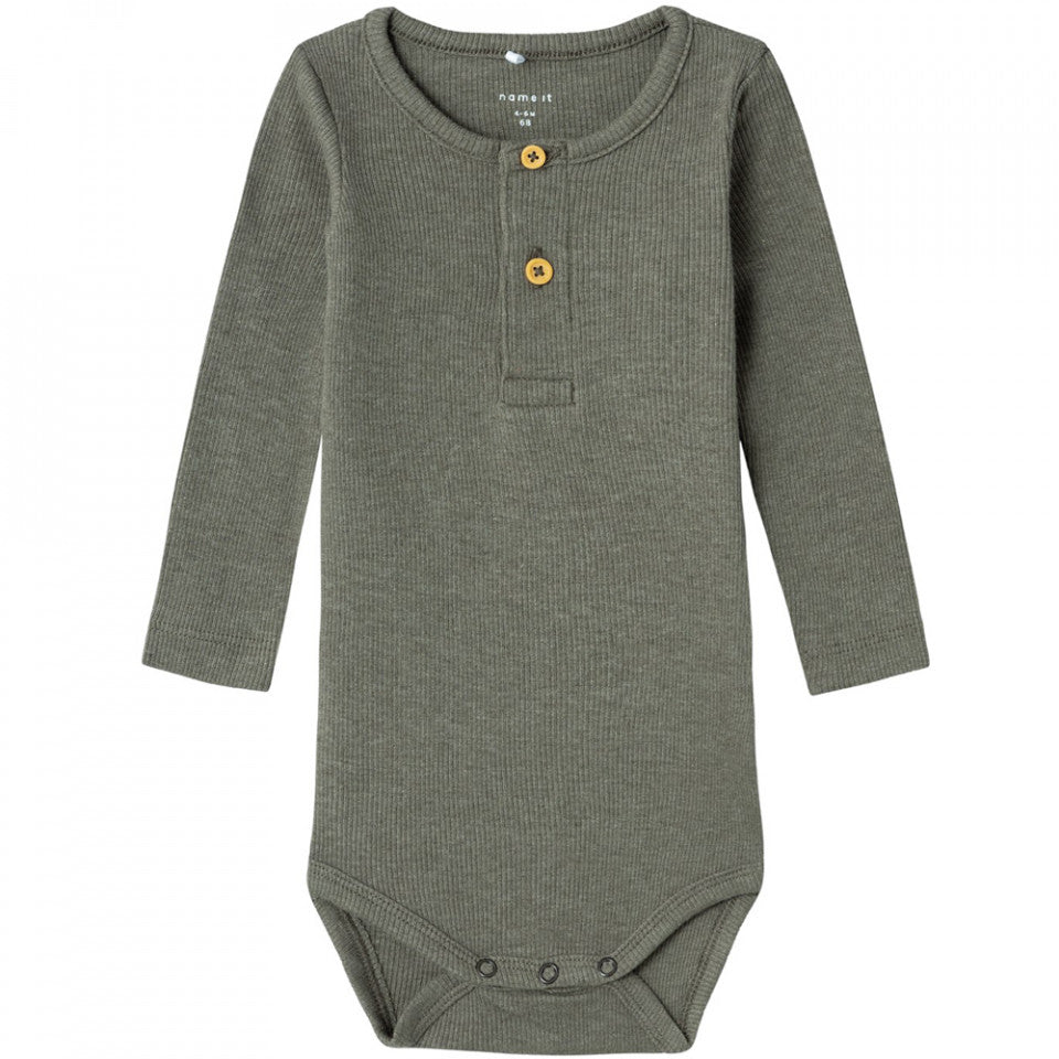 GERIPPTER LANGARM BODY KAB DUSTY OLIVE